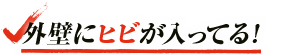 外壁にヒビが入っている！